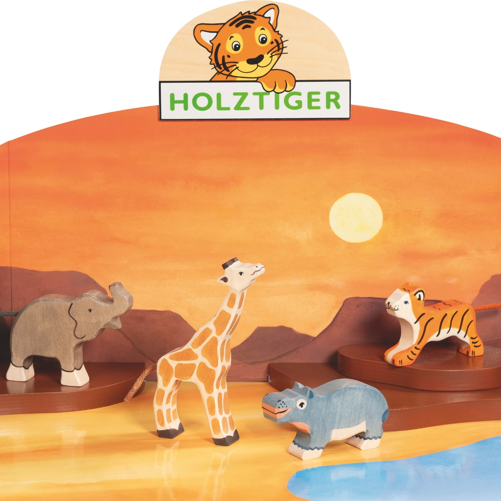 Holztiger Wilde Tiere-Set