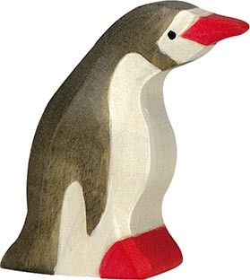 Holztiger Pinguin klein Kopf nach vorn